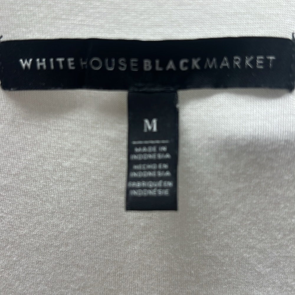 White House Black Market Large long sleeve white lightweight sweater w/lace back - Picture 6 of 9
